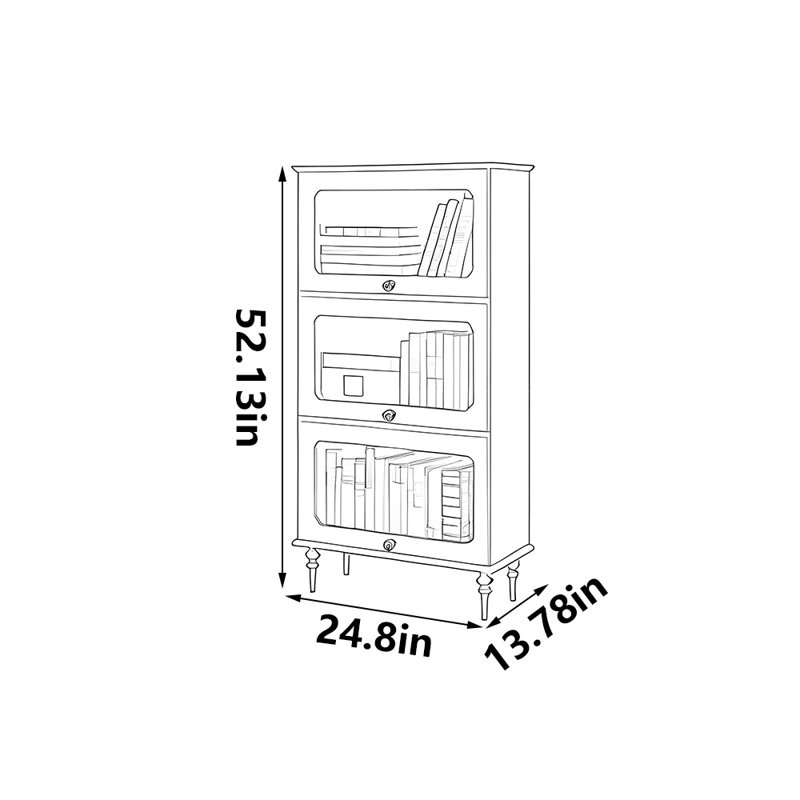 Rizzo, (3 Shelves) 52.13"H x 24.8"W x 13.78"D