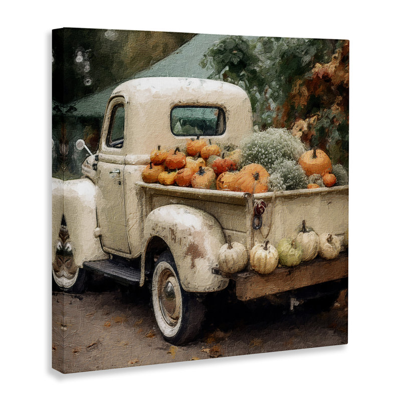 " Pumpkin & Gourd Truck ", 30" H x 30" W x 1.5" D