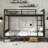 Full XL Over Queen Metal Bunk Bed With Ladder And Slats Support For Adults Teens, Black