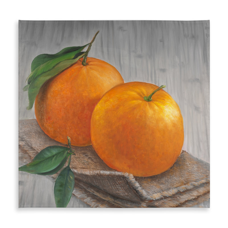 Two Oranges Hyperrealist Tablecloth | Indoor Outdoor Decor