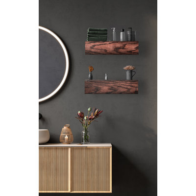 Emerald Lee 2 Piece Oak Floating Shelf
