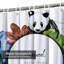 Rideau de douche vert 12 feuilles-923171159