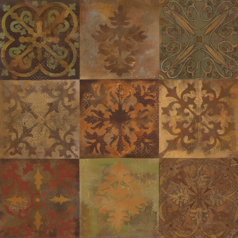 Barcelona Tiles II, H 12 po x l 12 po, Non, Toile tendue