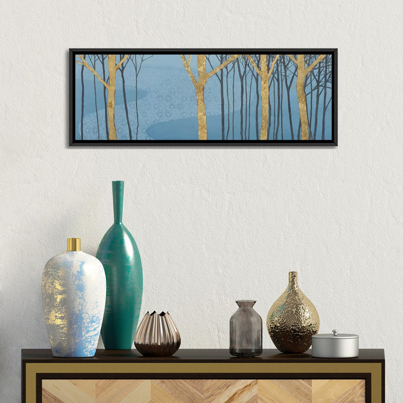 Katonah ii, impression sur toile tendue, H 12 po x l 36 po x P 1,5 po, Papier avec cadre noir