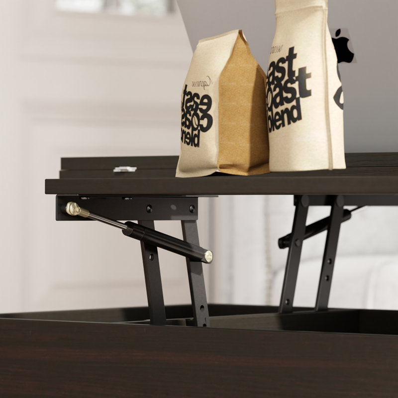 Table basse Susie 4-en-1 avec rangement, table basse multi-fonctions pour le salon, Marron foncé
