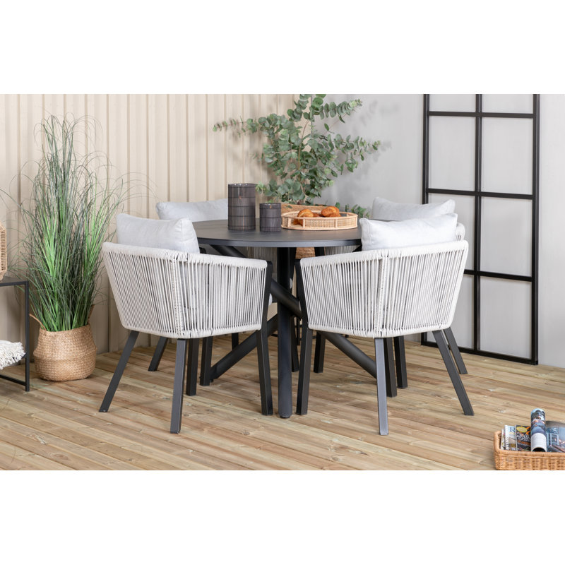 Blotz Dining Set, Black/Grey, Black, Black