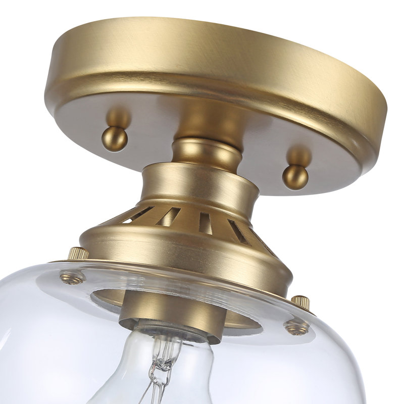 Zarach 1-Light Semi-Flush with Clear Glass, Brushed Champagne Bronze