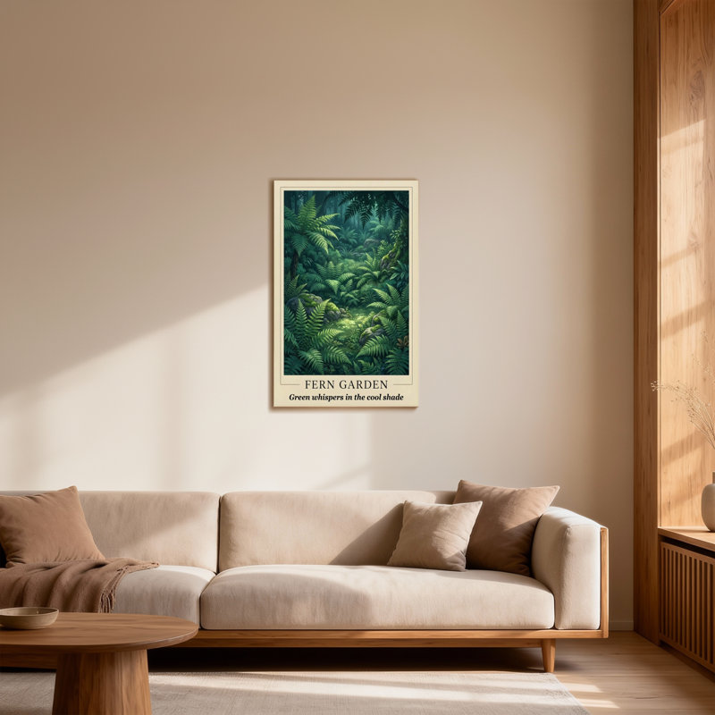 «Landscape & Nature Fern Garden Green Whispers Cool Shade Nature», reproduction d'art, H 40 po x l 28 po