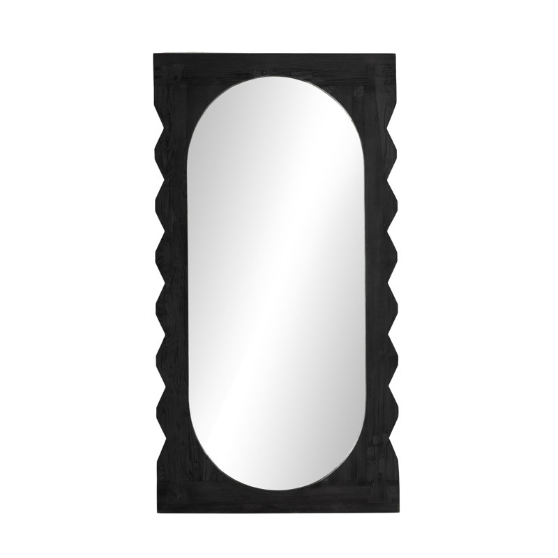 Miroir de plancher en bois, Noir