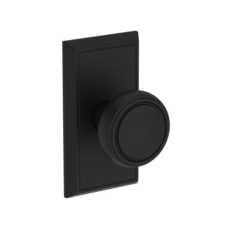 Bremerton Full Dummy Knob with Chamfered 5in Rose in Matte Black, Matte Black