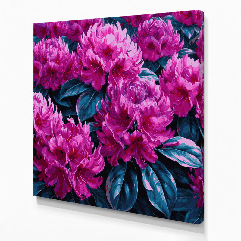 «Botanical Rhododendrons», art mural sur toile mauve, H 8 po x l 8 po