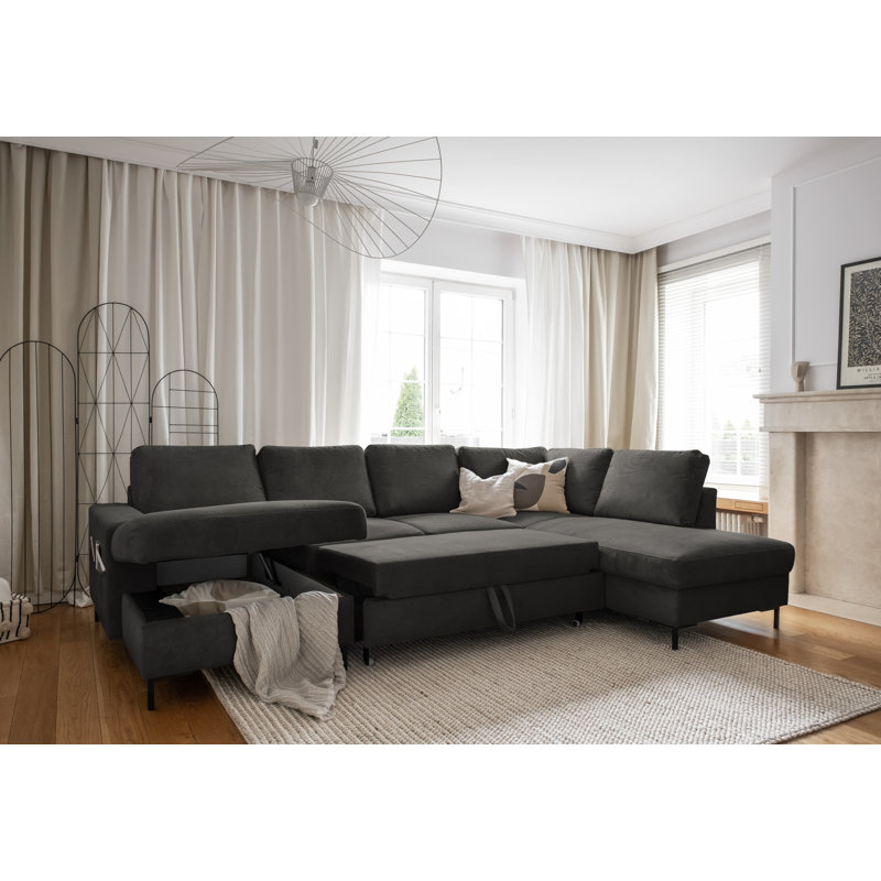 Lofty Lilly 8 seater Corner Sofa Bed, Right Hand Facing, Grey