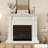 White Solid Wood Freestanding Fireplace
