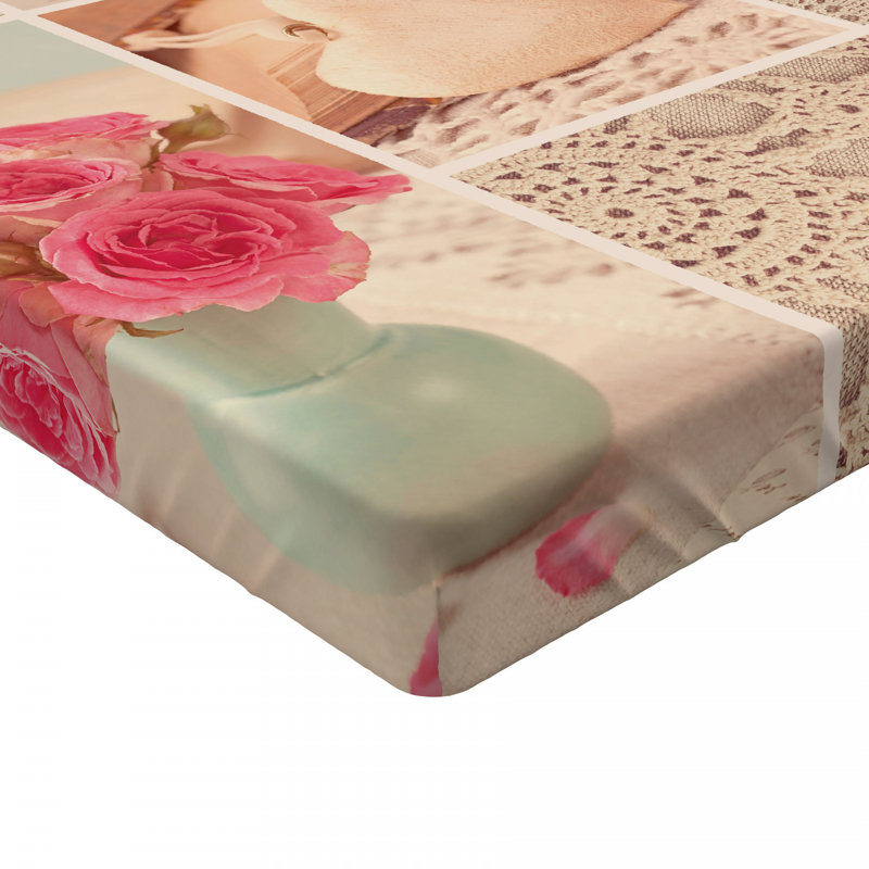 Drap-housse en microfibre Shabby Flora, Drap-housse de taille double