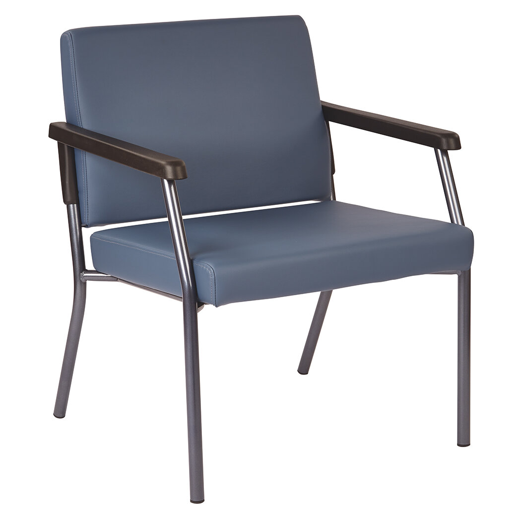 Symple Stuff Bonifacio Vinyl Seat Waiting Room Chair with Metal Frame ...