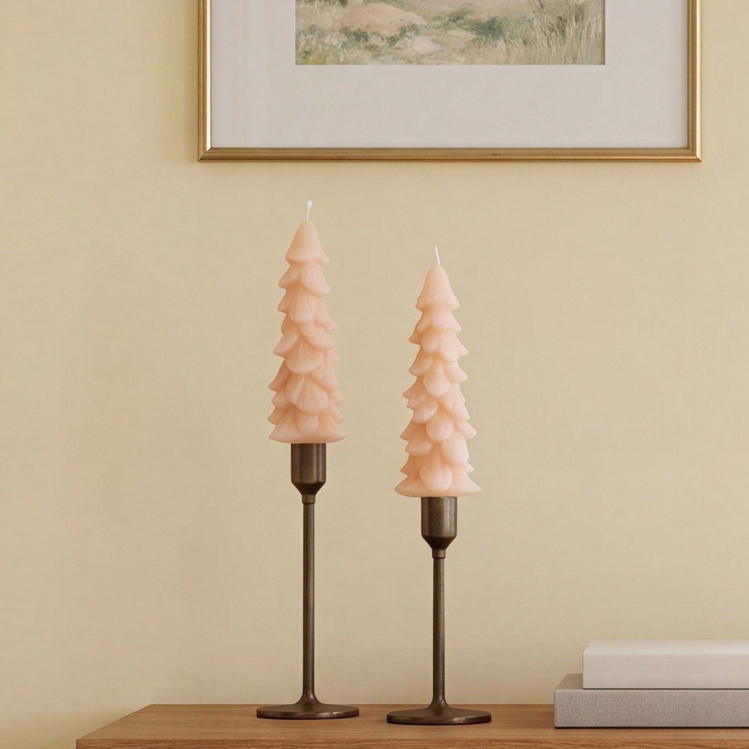 Unscented Taper Candle, Blush