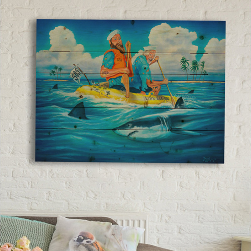 « sea dog survie », reproduction de peinture à l’acrylique sur bois