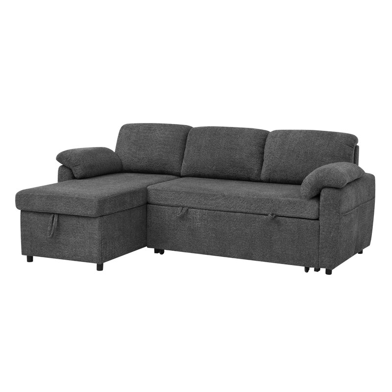 Canapé-lit convertible - Canapé modulaire escamotable 3 en 1 avec rangement, Gris