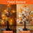 Fall Lighted Maple Tree Artificial Fall Tree LED Fall Decorations,2 Pcs