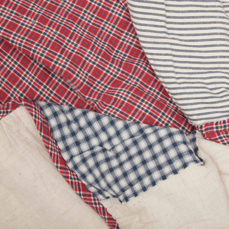 Courtepointe réversible Hatteras Americana - rouge / coton blanc / bleu denim, Très grand luxueux