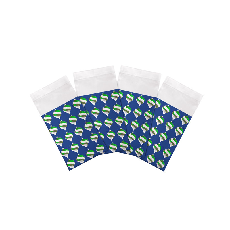 Xmas Ornament Cotton Sateen Dinner Napkins, Blue
