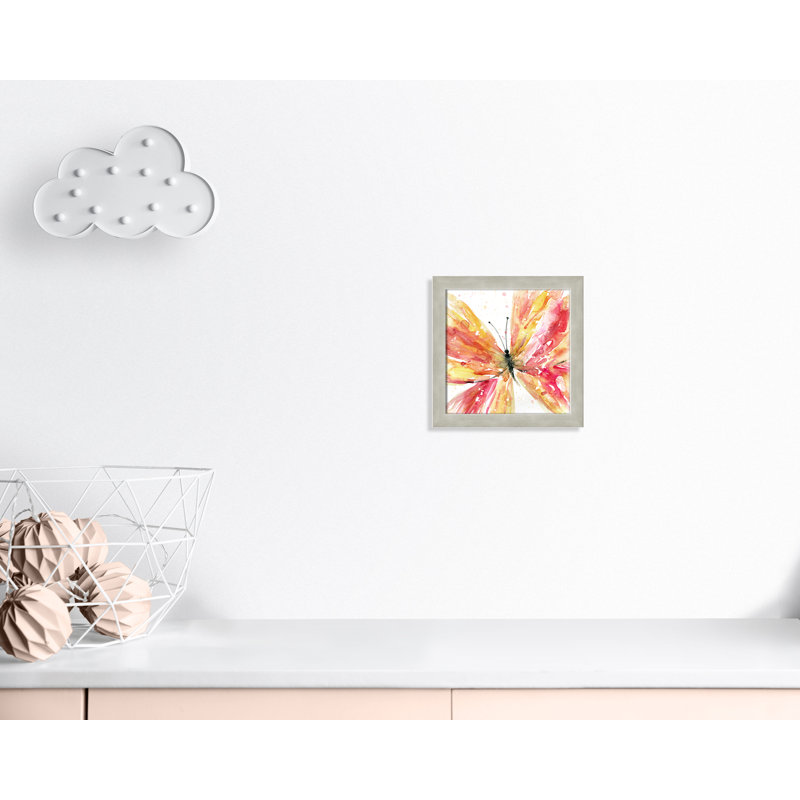 «Butterfly Flying II», art encadré, H 12 po x l 12 po x P 0,63 po, Cadre argent