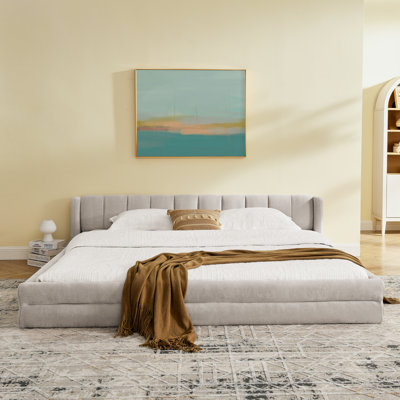 Très grande base de lit tapissier avec tissu épais