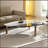 Exquisite Faux Marble Coffee Table With Stylish Gold Metal Foot For Home Decoration