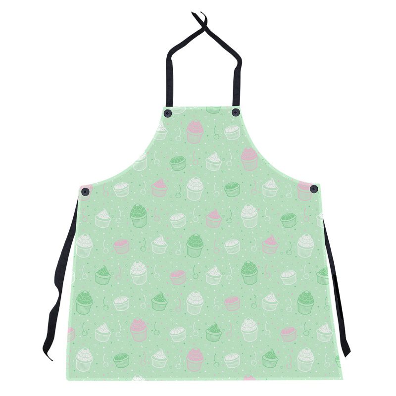 Bib Apron, Green/Pink