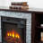 58.31" Cherry TV Media Stand with Faux Stacked Stone & Open Storage-1897615036-1897615037-1897601508