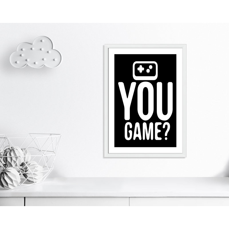 «You Game inversée», art encadré, H 36,5 po x l 26,5 po x P 0,63 po, Cadre blanc