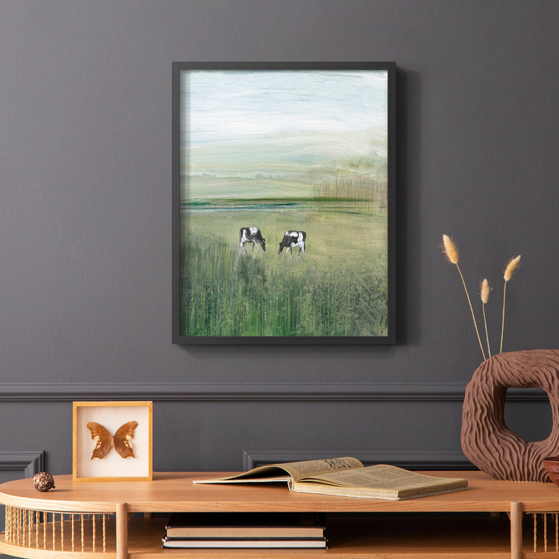 «Out to Pasture II», reproduction encadrée - bois massif, Noir, H 20 po x l 16 po