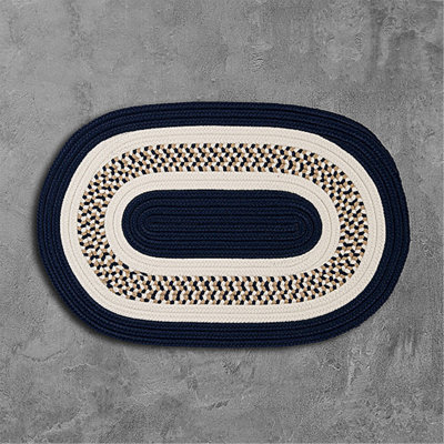 Tapis bleu marine intérieur / extérieur tressé à la main Bloxom