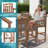 3 Pieces Outdoor Patio Bars Set  with Rectangular Table and HDPE Chairs-352214216
