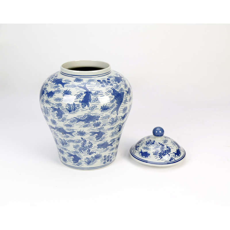 14'' Porcelain Ginger Jar