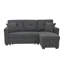Canapé modulaire 76,5 po en mélange de lin avec lit escamotable et rangement pour chaise longue-1676519987