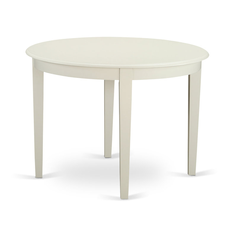 5 Piece Dinette Set for 4 Includes a Round Dining Room Table and 4 Kitchen Dining Chairs, Linen White