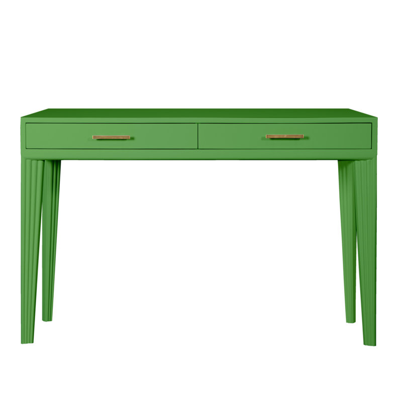 Gauthier Solid Wood Writing Desk, Bright Green