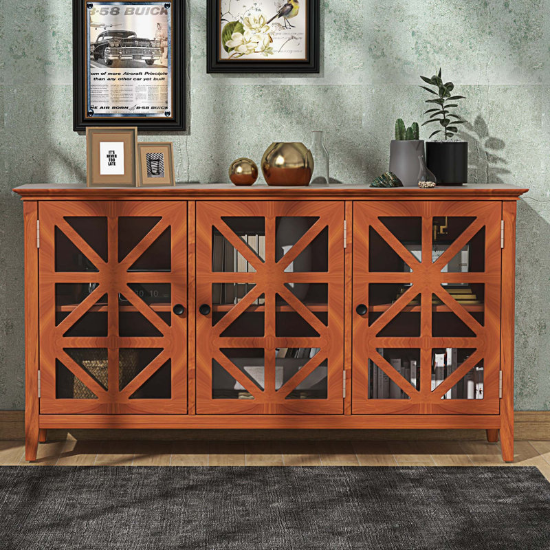 Buffet en bois massif de 62,2 po Argiri, Brun