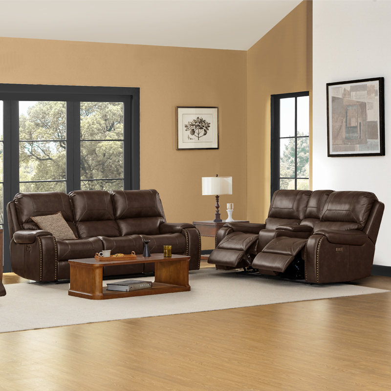 2-Piece Power Reclining Living Room Set, Espresso