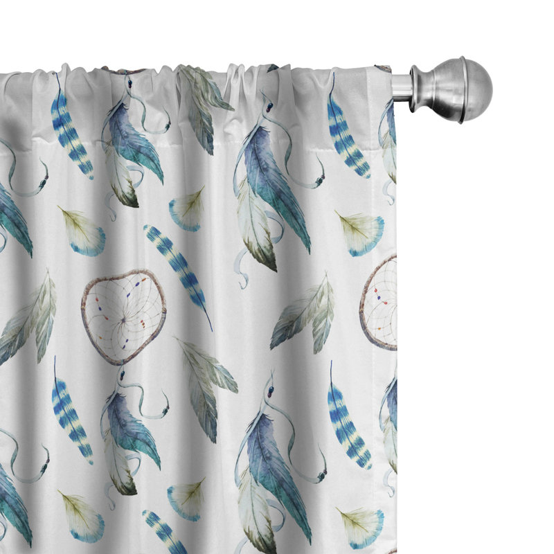 Tribal Semi-Sheer Rod Pocket Curtain Panels, 28" x 95"