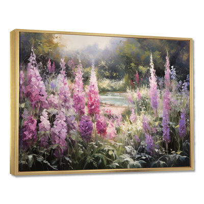 Impression d'art mural mauve, forêt de salves, fleurs sauvages