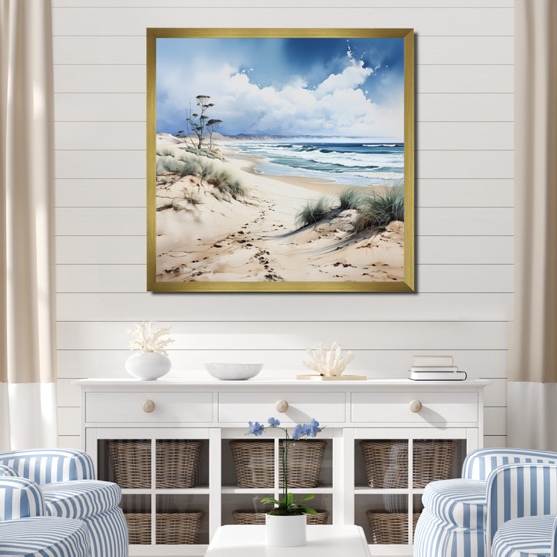 Beach Photo Dune Dreams I, H 24 po x l 24 po, Cadre flottant doré