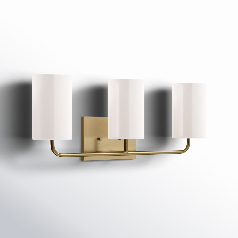 Éclairage pour meuble-lavabo 3 lumières Vincente, Bronze satiné, Oui