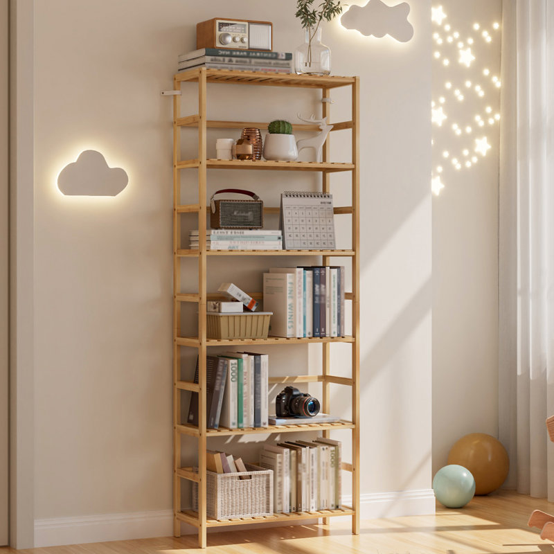 Pravya 161cm H x 26cm W Bamboo / Rattan Bookcase
