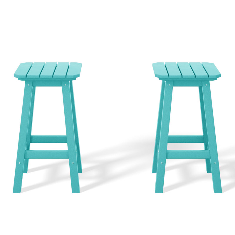 Tabouret de comptoir carré 24 po Laguna, Bleu sarcelle