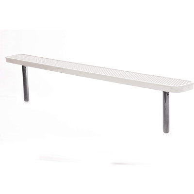 Banc d'extérieur CoatedOutdoorMeubles, beige, extensible, 2,44 m, sans dossier, à encastrer.