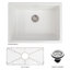 Fireclay Rome 24" L x 18" W Dual Mount Kitchen Sink with Sink Grid-1605390220