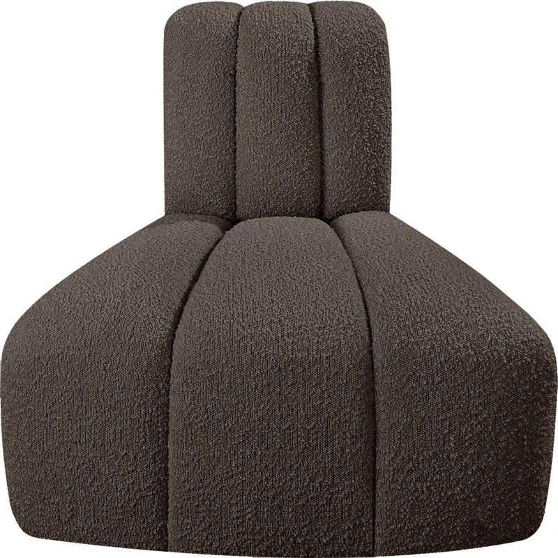 Chaise d'appoint rembourrée Hovanec, Tissu brun bouclé