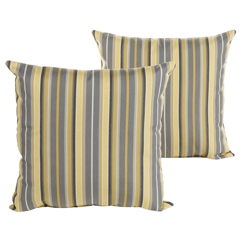 Coussin Stella, H 18 po x l 18 po x P 6 po, Jaune gris
